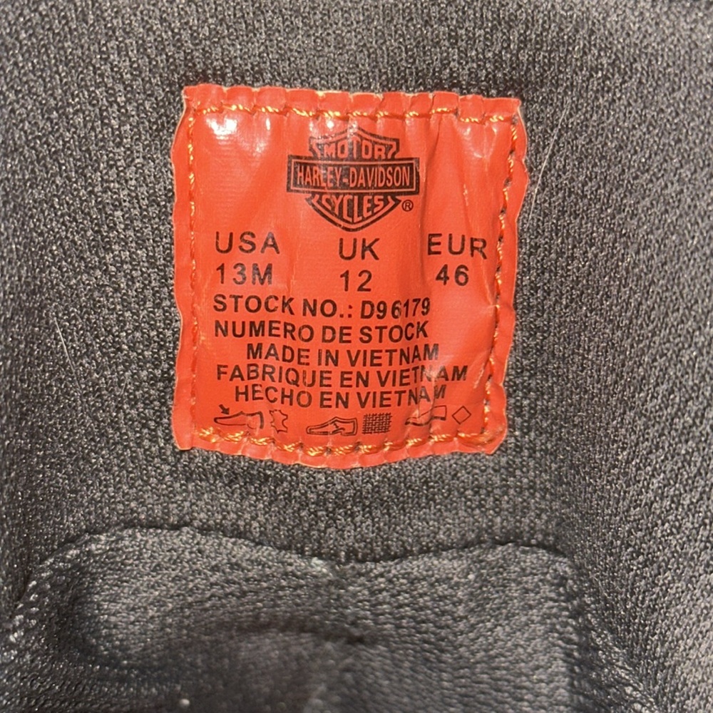 Harley Davidson Moto Riding Inner Zip Boot Size 13 M - Picture 16 of 16